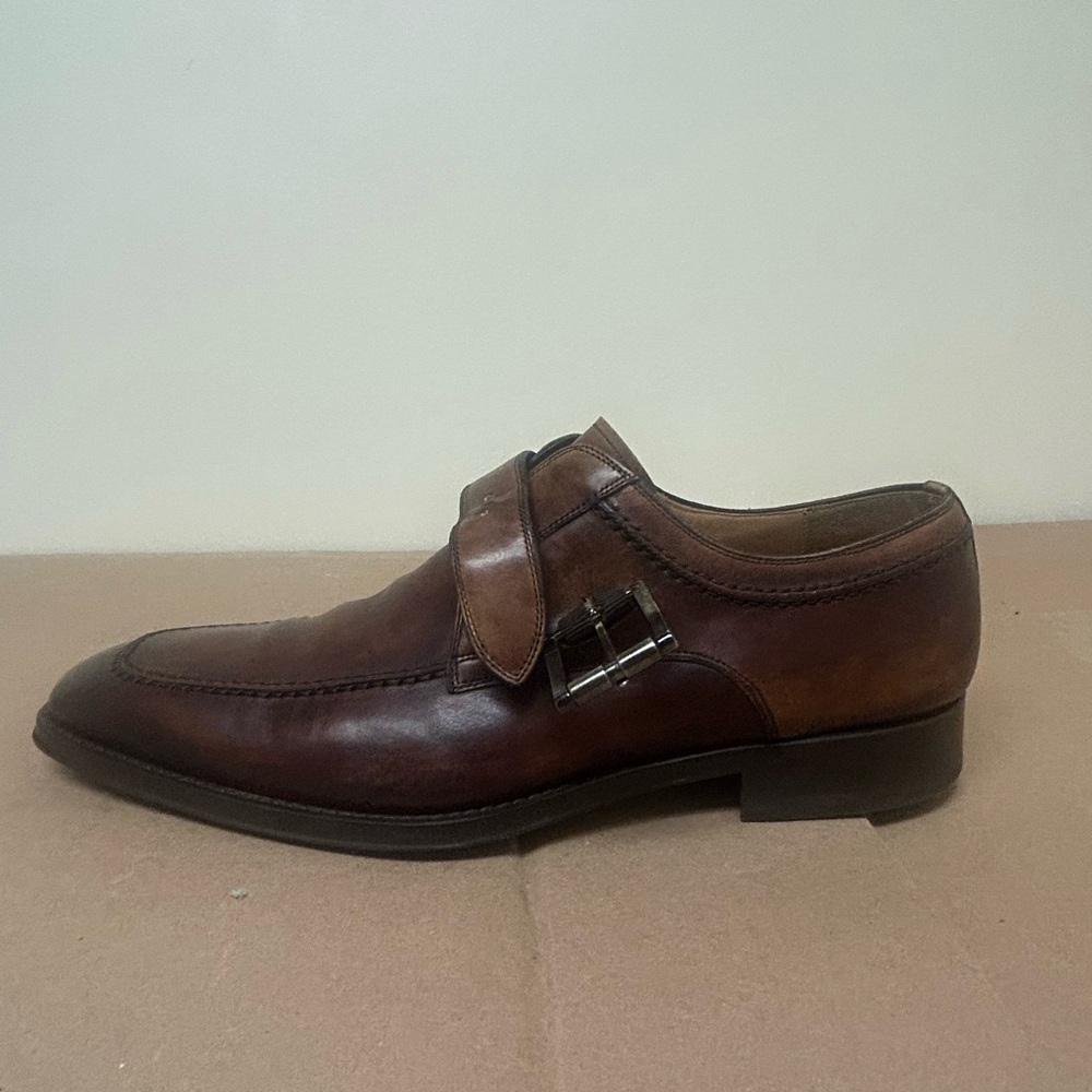 Magnanni Men's Tan Leather Monk straps - Picture 4 of 6